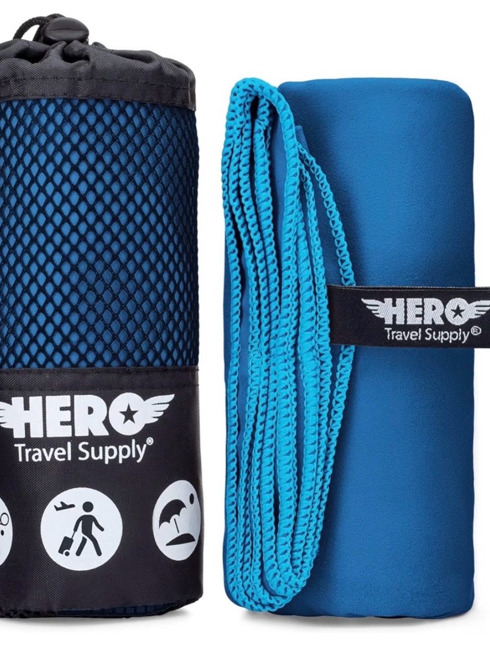 Hero Microfiber Large Beach Towel Compact for Travel BLUE